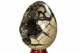 Septarian Dragon Egg Geode - Black Crystals #107182-3